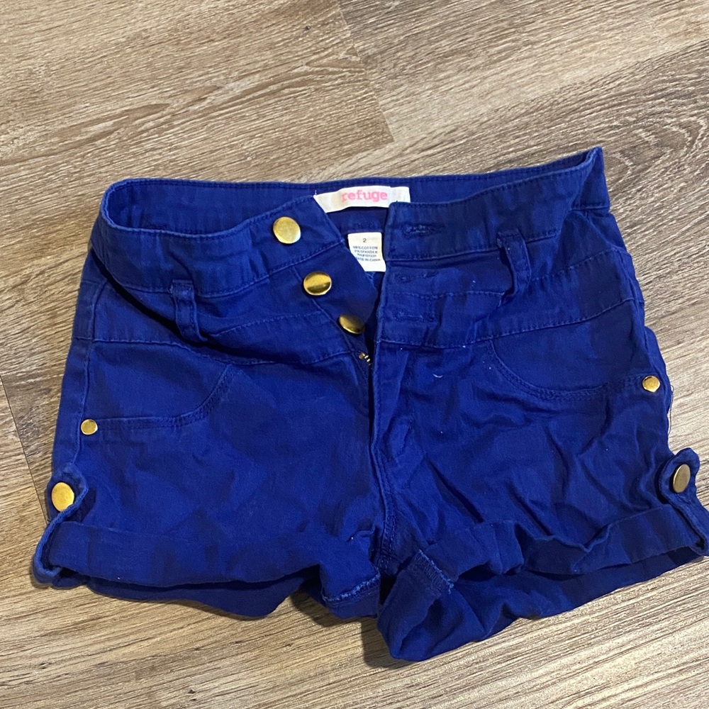 Refuge Women's High Waist Royal Blue Shorts